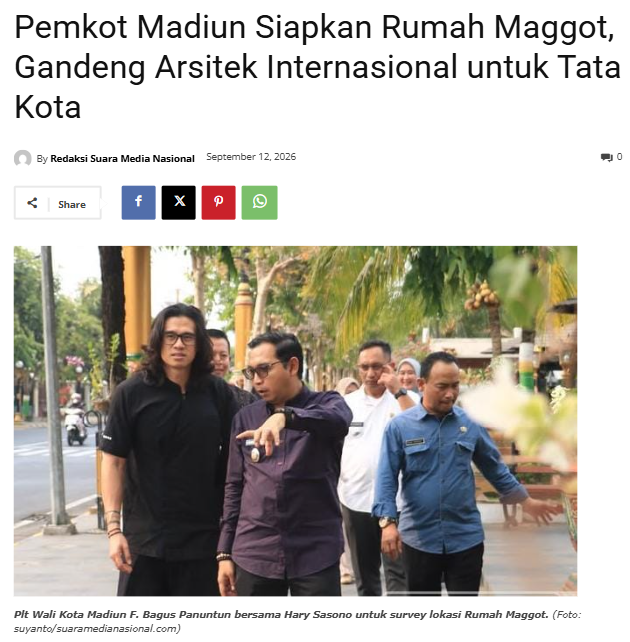 Pemkot Madiun Siapkan Rumah Maggot, Gandeng Arsitek Internasional untuk Tata Kota