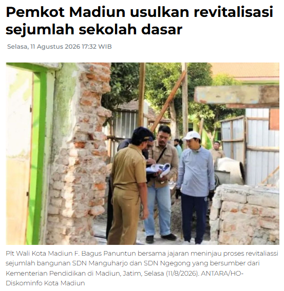 Pemkot Madiun usulkan revitalisasi sejumlah sekolah dasar