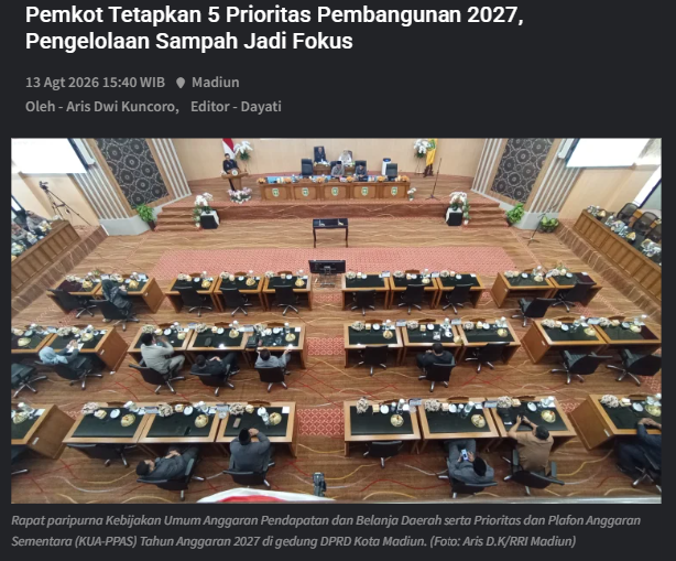 Pemkot Tetapkan 5 Prioritas Pembangunan 2027, Pengelolaan Sampah Jadi Fokus