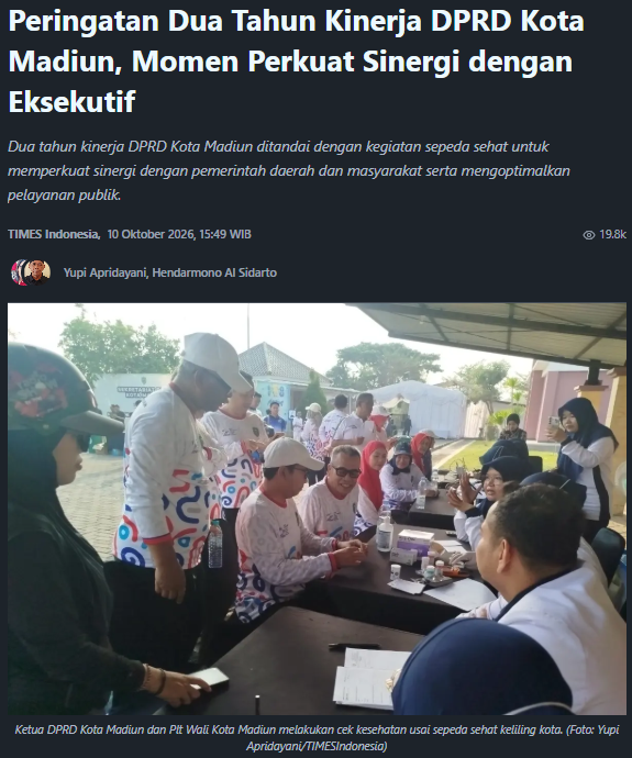 Peringatan Dua Tahun Kinerja DPRD Kota Madiun, Momen Perkuat Sinergi dengan Eksekutif