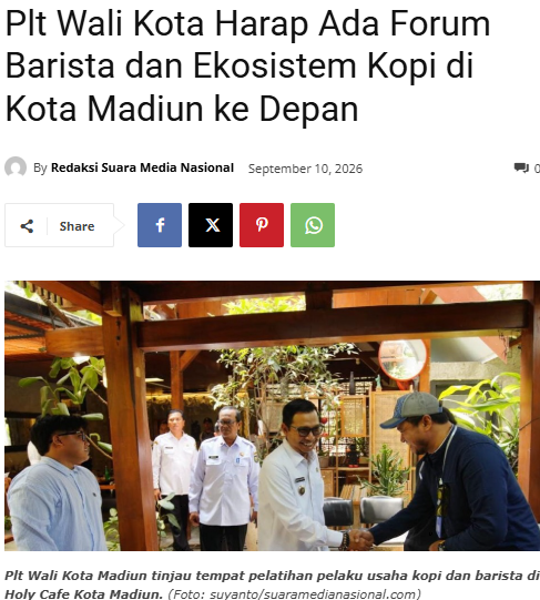 Plt Wali Kota Harap Ada Forum Barista dan Ekosistem Kopi di Kota Madiun ke Depan