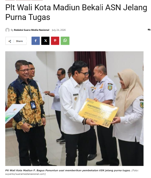 Plt Wali Kota Madiun Bekali ASN Jelang Purna Tugas