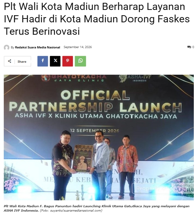 Plt Wali Kota Madiun Berharap Layanan IVF Hadir di Kota Madiun Dorong Faskes Terus Berinovasi