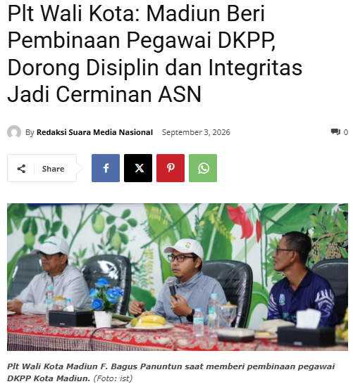 Plt Wali Kota: Madiun Beri Pembinaan Pegawai DKPP, Dorong Disiplin dan Integritas Jadi Cerminan ASN