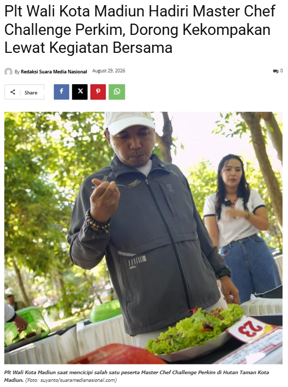 Plt Wali Kota Madiun Hadiri Master Chef Challenge Perkim, Dorong Kekompakan Lewat Kegiatan Bersama