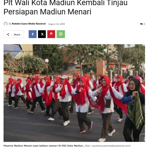Plt Wali Kota Madiun Kembali Tinjau Persiapan Madiun Menari