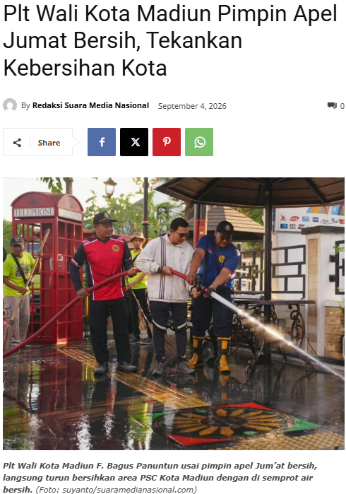 Plt Wali Kota Madiun Pimpin Apel Jumat Bersih, Tekankan Kebersihan Kota