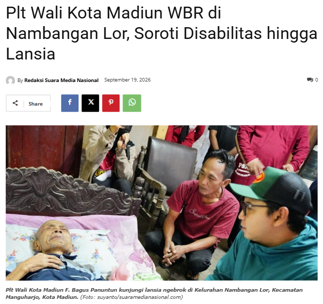 Plt Wali Kota Madiun WBR di Nambangan Lor, Soroti Disabilitas hingga Lansia