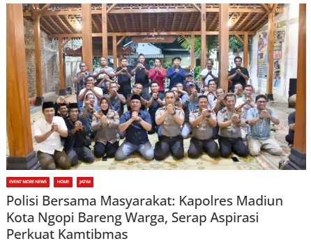 Polisi Bersama Masyarakat: Kapolres Madiun Kota Ngopi Bareng Warga, Serap Aspirasi Perkuat Kamtibmas