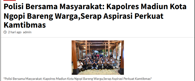 Polisi Bersama Masyarakat: Kapolres Madiun Kota Ngopi Bareng Warga,Serap Aspirasi Perkuat Kamtibmas