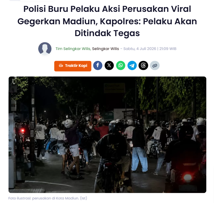 Polisi Buru Pelaku Aksi Perusakan Viral Gegerkan Madiun, Kapolres: Pelaku Akan Ditindak Tegas