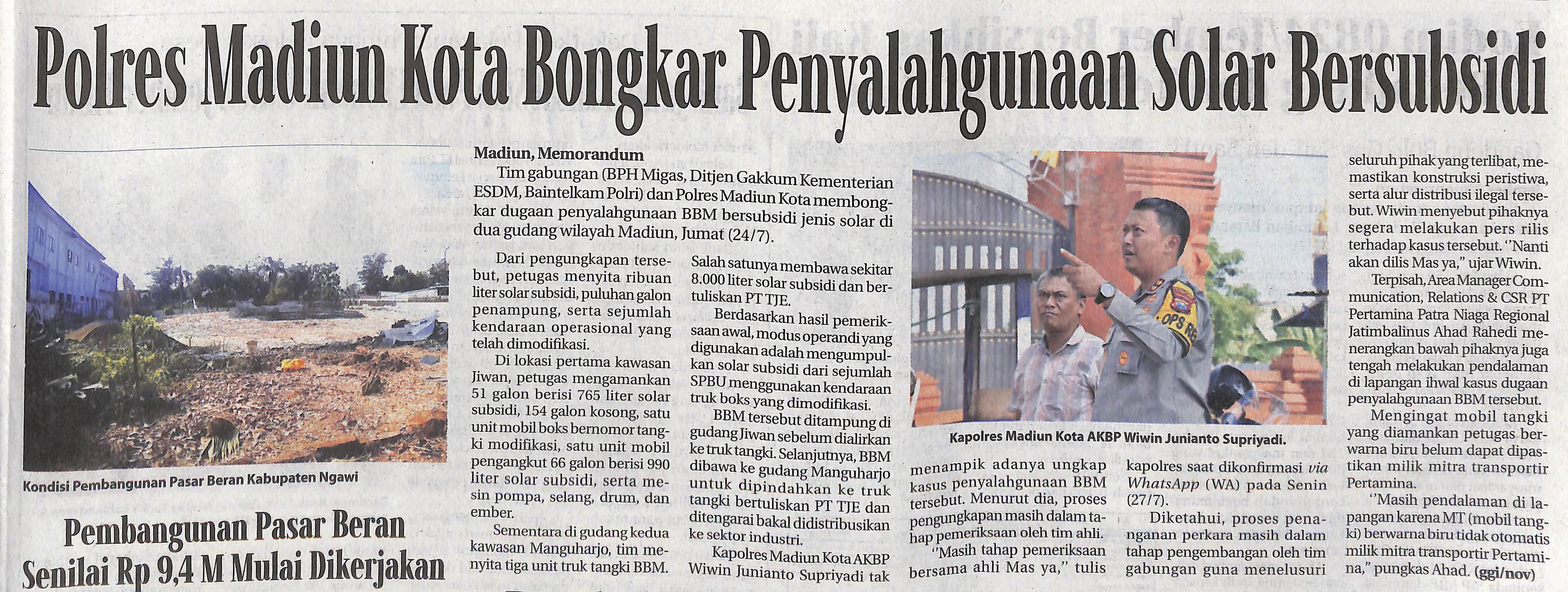 Polres Madiun Kota Bongkar Penyalahgunaan Solar Bersubsidi