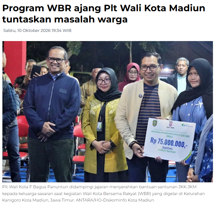 Program WBR ajang Plt Wali Kota Madiun tuntaskan masalah warga