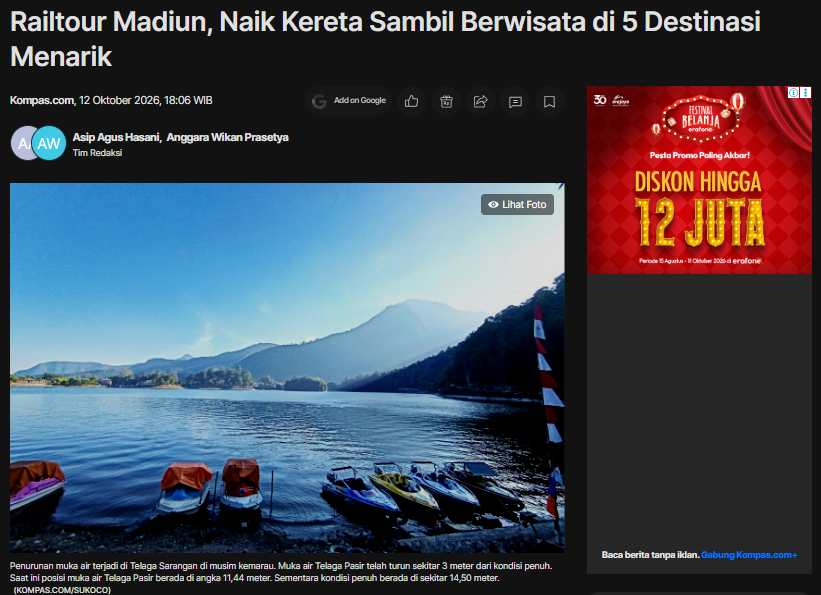 Railtour Madiun, Naik Kereta Sambil Berwisata di 5 Destinasi Menarik