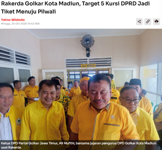 Rakerda Golkar Kota Madiun, Target 5 Kursi DPRD Jadi Tiket Menuju Pilwali