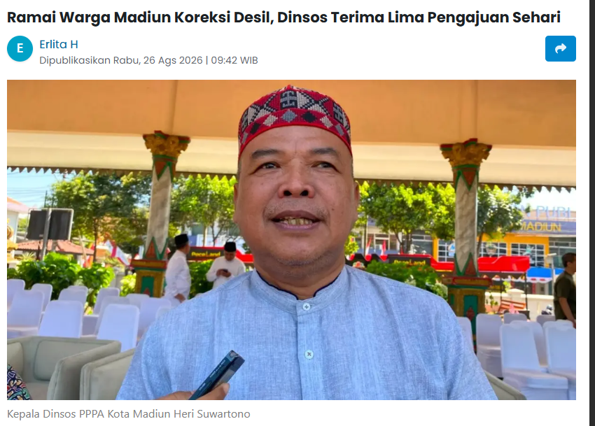 Ramai Warga Madiun Koreksi Desil, Dinsos Terima Lima Pengajuan Sehari