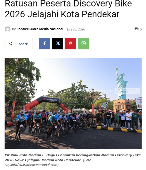 Ratusan Peserta Discovery Bike 2026 Jelajahi Kota Pendekar
