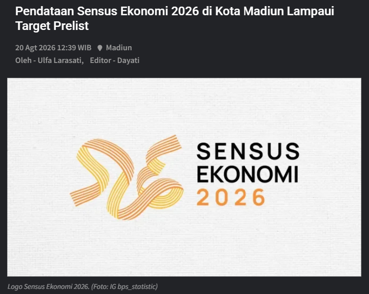 Regional Pendataan Sensus Ekonomi 2026 di Kota Madiun Lampaui Target Prelist