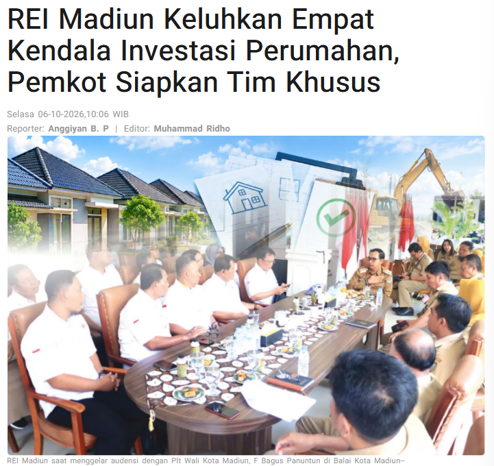 REI Madiun Keluhkan Empat Kendala Investasi Perumahan, Pemkot Siapkan Tim Khusus