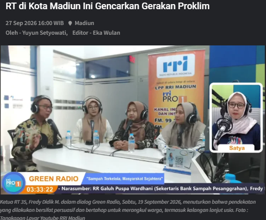 RT di Kota Madiun Ini Gencarkan Gerakan Proklim