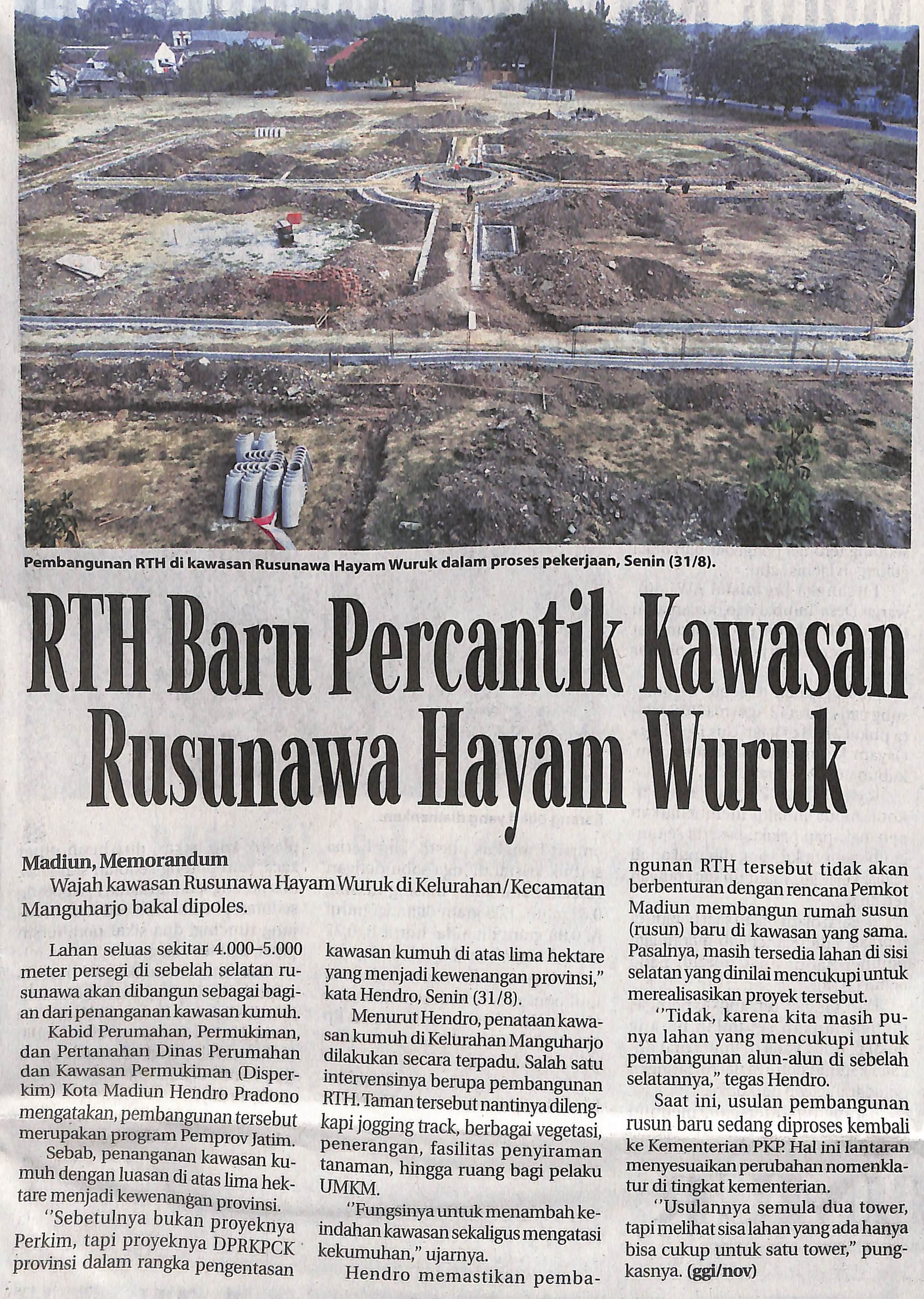 RTH Baru Percantik Kawasan Rusunawa Hayam Wuruk