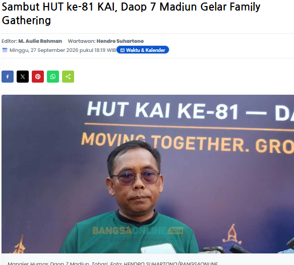 Sambut HUT ke-81 KAI, Daop 7 Madiun Gelar Family Gathering