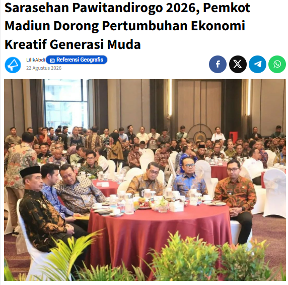 Sarasehan Pawitandirogo 2026, Pemkot Madiun Dorong Pertumbuhan Ekonomi Kreatif Generasi Muda