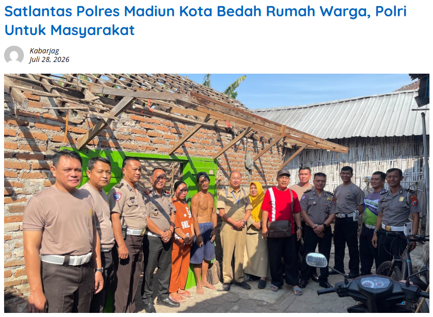 Satlantas Polres Madiun Kota Bedah Rumah Warga, Polri Untuk Masyarakat