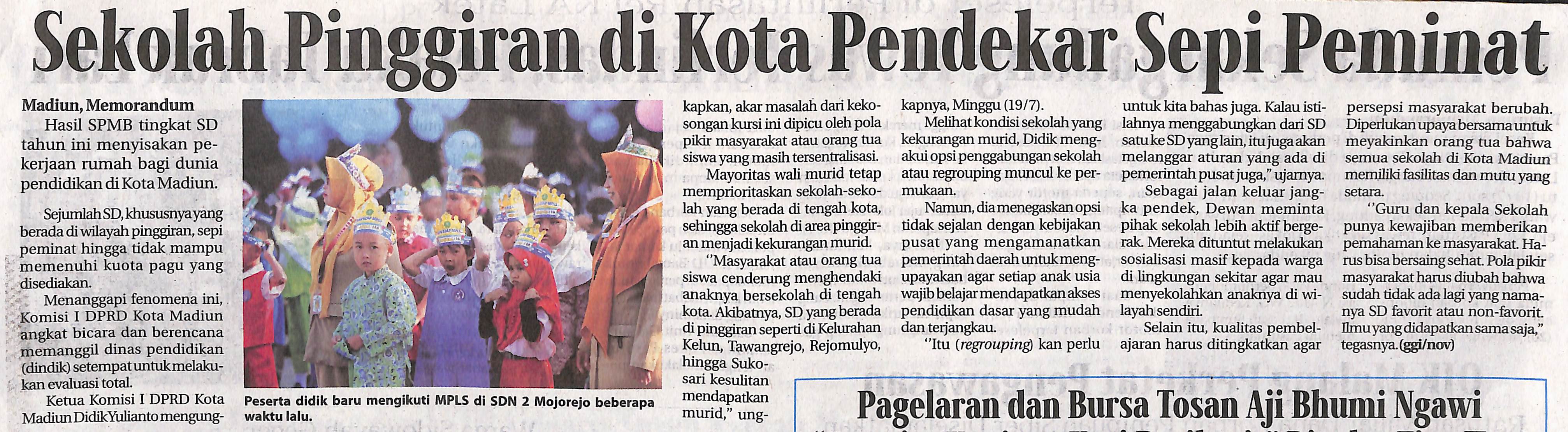 Sekolah Pinggiran di Kota Pendekar Sepi Peminat