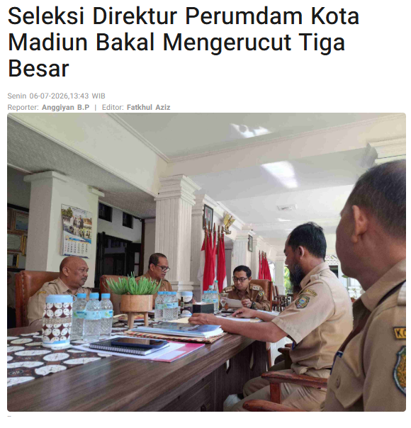 Seleksi Direktur Perumdam Kota Madiun Bakal Mengerucut Tiga Besar