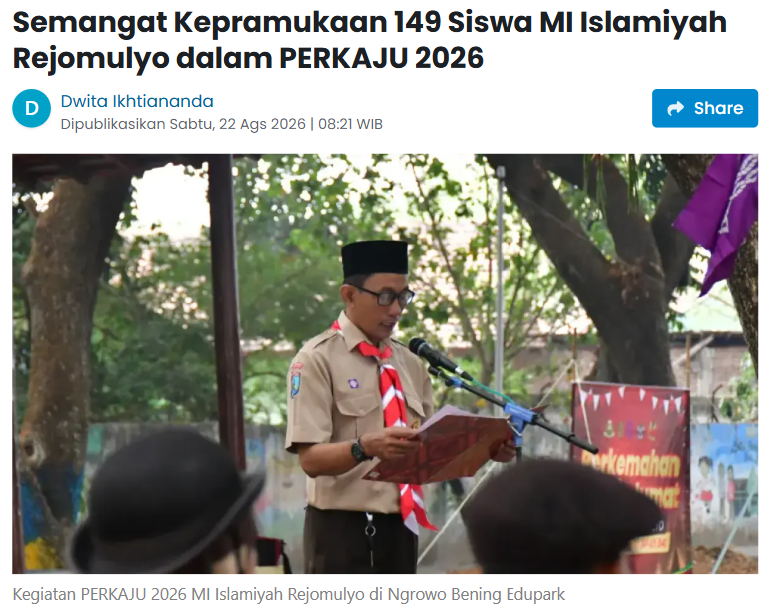 Semangat Kepramukaan 149 Siswa MI Islamiyah Rejomulyo dalam PERKAJU 2026