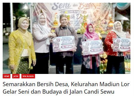 Semarakkan Bersih Desa, Kelurahan Madiun Lor Gelar Seni dan Budaya di Jalan Candi Sewu