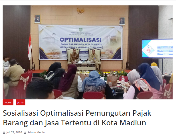 Sosialisasi Optimalisasi Pemungutan Pajak Barang dan Jasa Tertentu di Kota Madiun