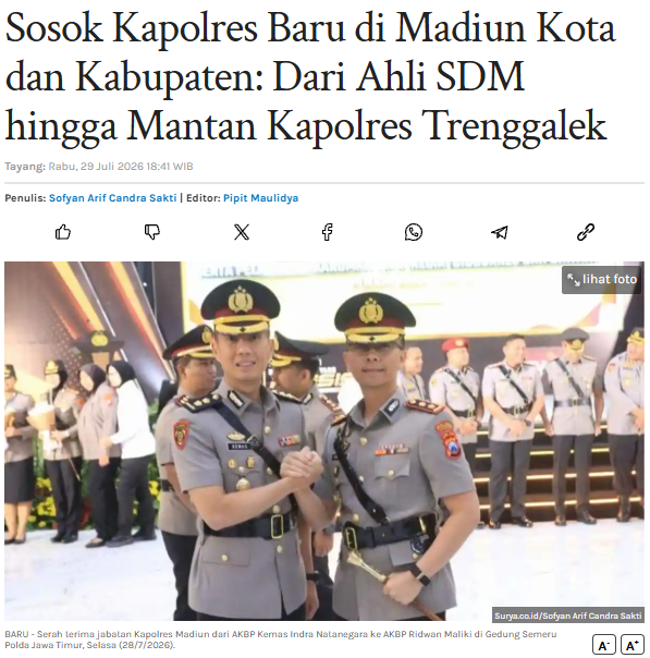 Sosok Kapolres Baru di Madiun Kota dan Kabupaten: Dari Ahli SDM hingga Mantan Kapolres Trenggalek