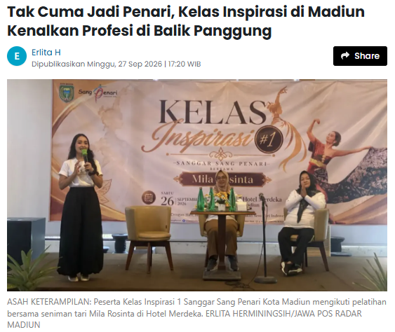 Tak Cuma Jadi Penari, Kelas Inspirasi di Madiun Kenalkan Profesi di Balik Panggung