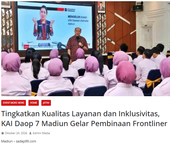 Tingkatkan Kualitas Layanan dan Inklusivitas, KAI Daop 7 Madiun Gelar Pembinaan Frontliner