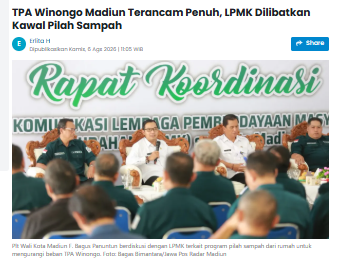 TPA Winongo Madiun Terancam Penuh, LPMK Dilibatkan Kawal Pilah Sampah