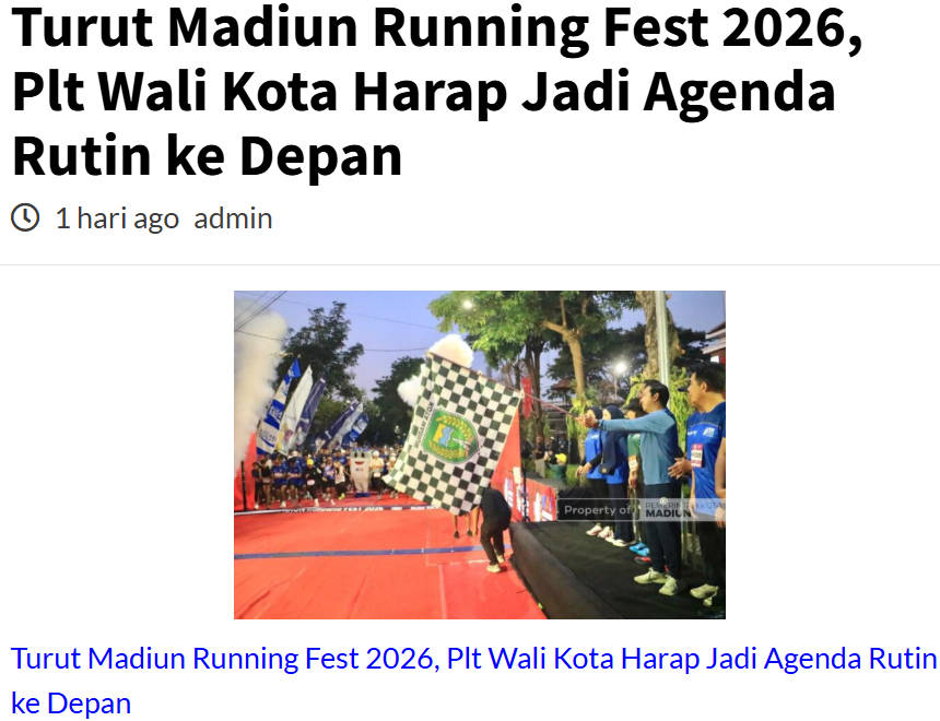 Turut Madiun Running Fest 2026, Plt Wali Kota Harap Jadi Agenda Rutin ke Depan