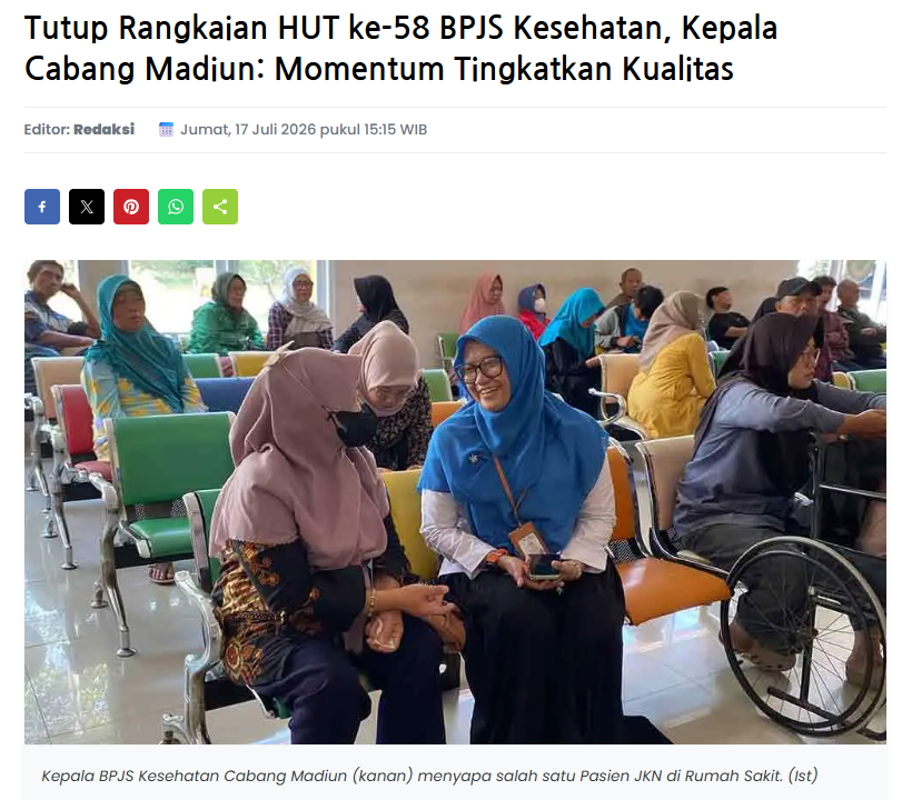 Tutup Rangkaian HUT ke-58 BPJS Kesehatan, Kepala Cabang Madiun: Momentum Tingkatkan Kualitas