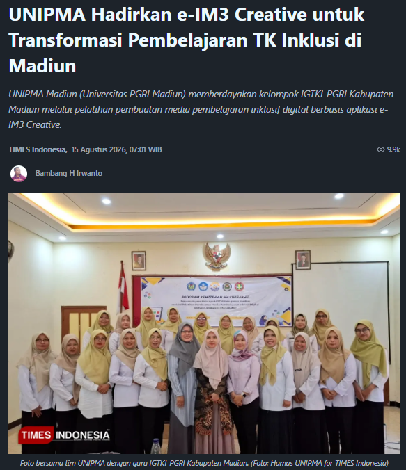UNIPMA Hadirkan e-IM3 Creative untuk Transformasi Pembelajaran TK Inklusi di Madiun