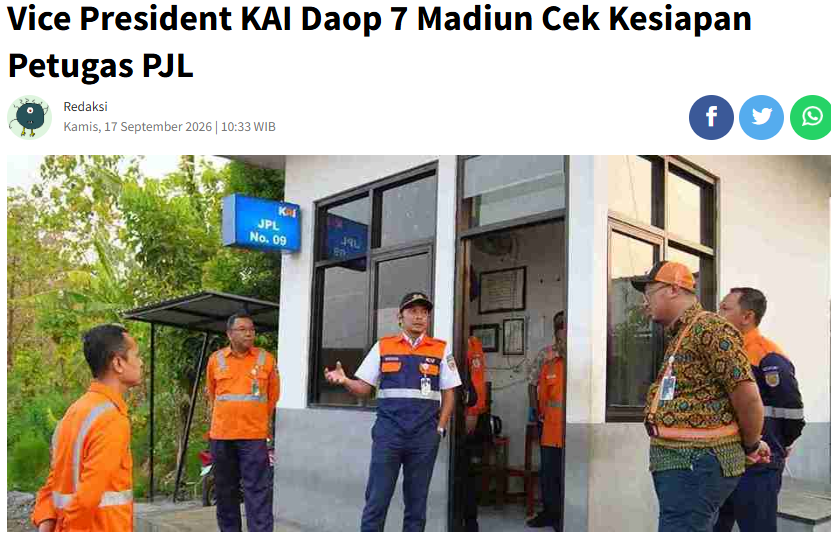 Vice President KAI Daop 7 Madiun Cek Kesiapan Petugas PJL