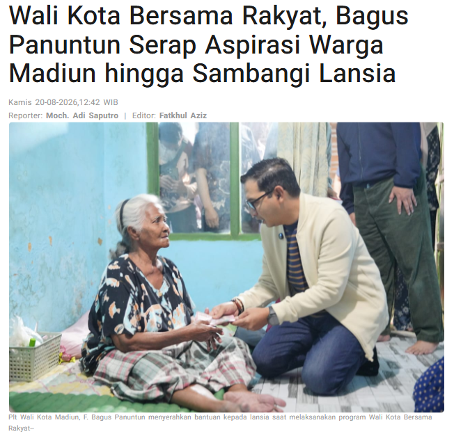 Wali Kota Bersama Rakyat, Bagus Panuntun Serap Aspirasi Warga Madiun hingga Sambangi Lansia