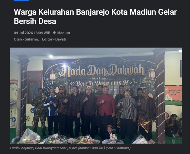 Warga Kelurahan Banjarejo Kota Madiun Gelar Bersih Desa