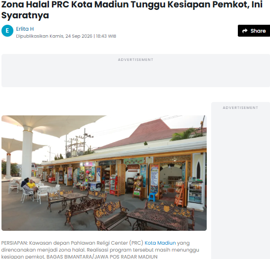 Zona Halal PRC Kota Madiun Tunggu Kesiapan Pemkot, Ini Syaratnya